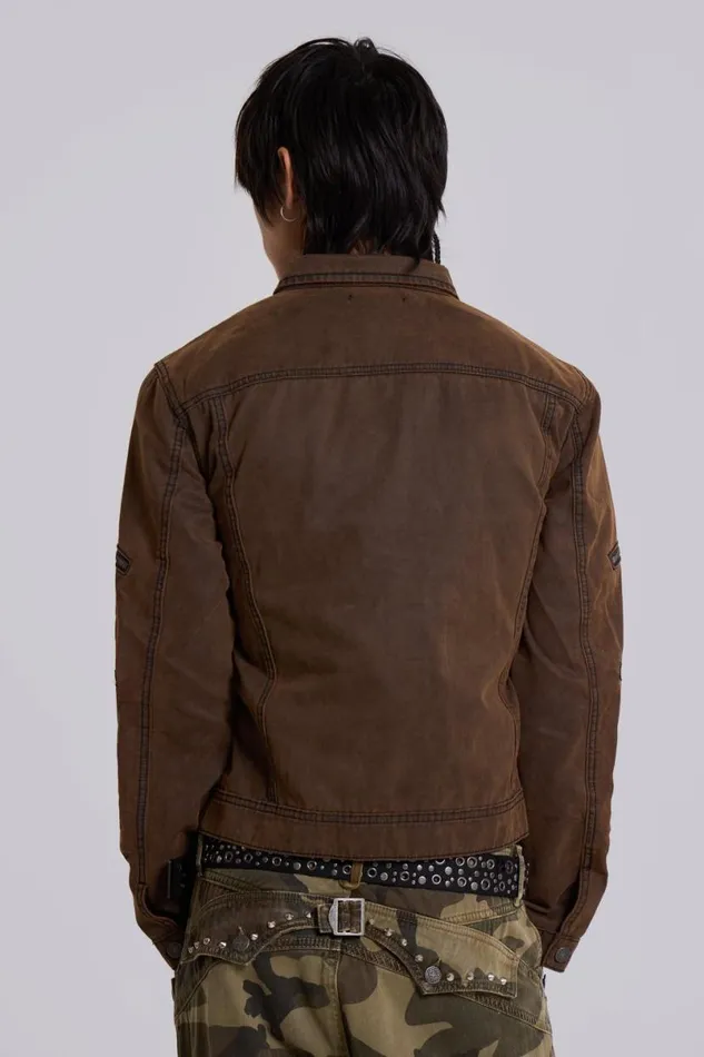 Jaded London Outerwear Men Riff Jacket Brown