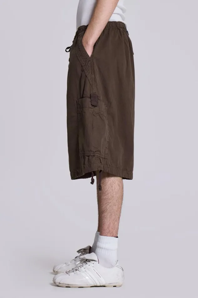 Jaded London Parachute Pants Women Brown Parachute Cargo Shorts Brown