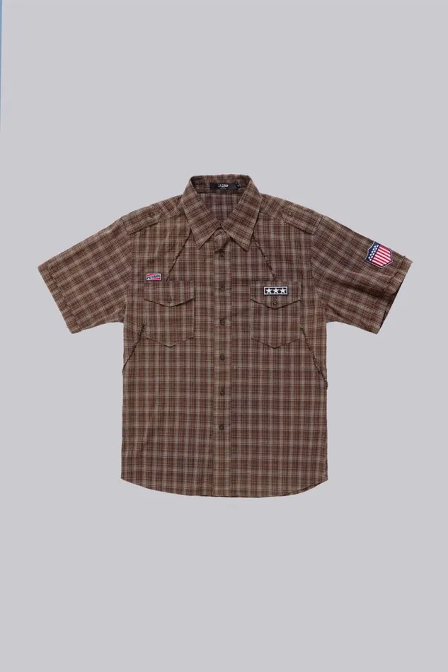 Jaded London Shirts Men Brown Check Scout Shirt Brown