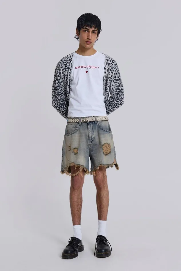 Jaded London Shorts and Jorts Women Dirty Bleach Revenge Jorts Blue