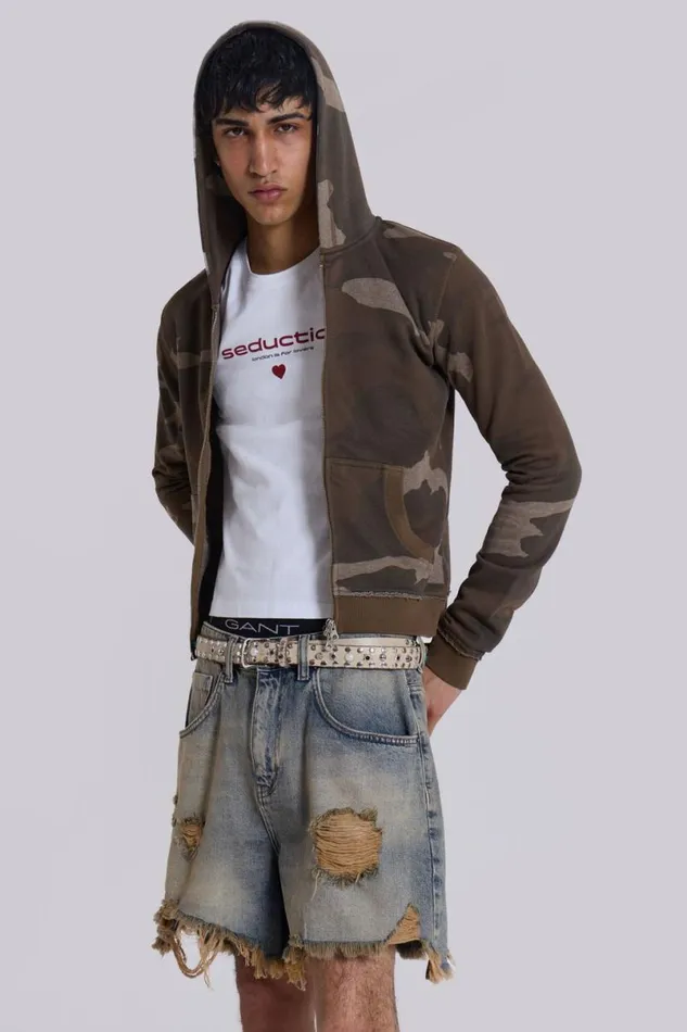 Jaded London Shorts and Jorts Women Dirty Bleach Revenge Jorts Blue