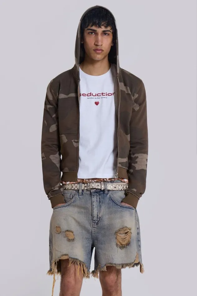 Jaded London Shorts and Jorts Women Dirty Bleach Revenge Jorts Blue