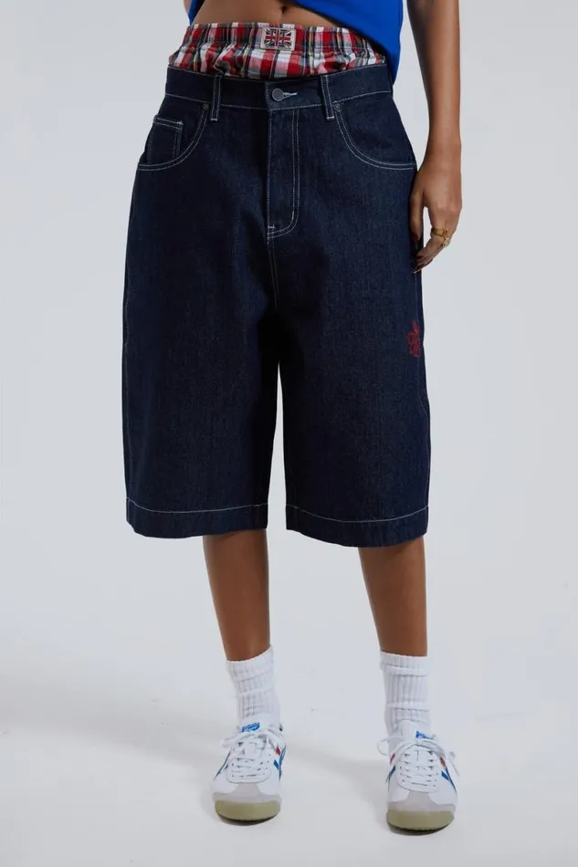 Jaded London Shorts and Jorts Women Jumbo Denim Jorts Blue