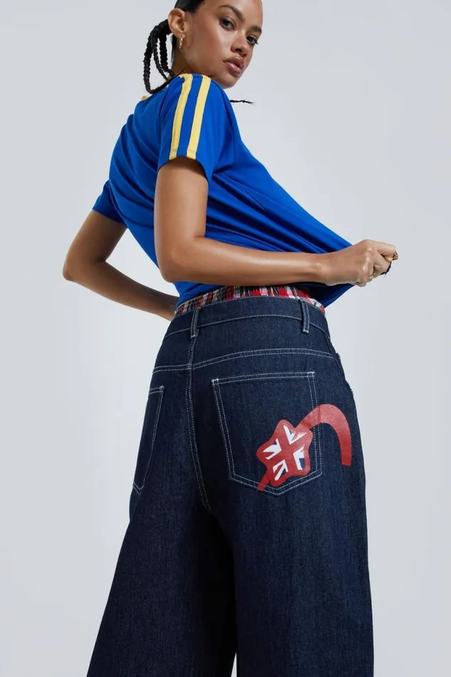 Jaded London Shorts and Jorts Women Jumbo Denim Jorts Blue