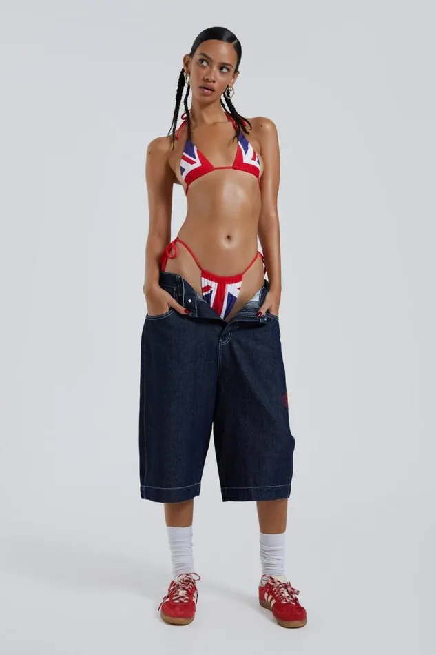 Jaded London Shorts and Jorts Women Jumbo Denim Jorts Blue