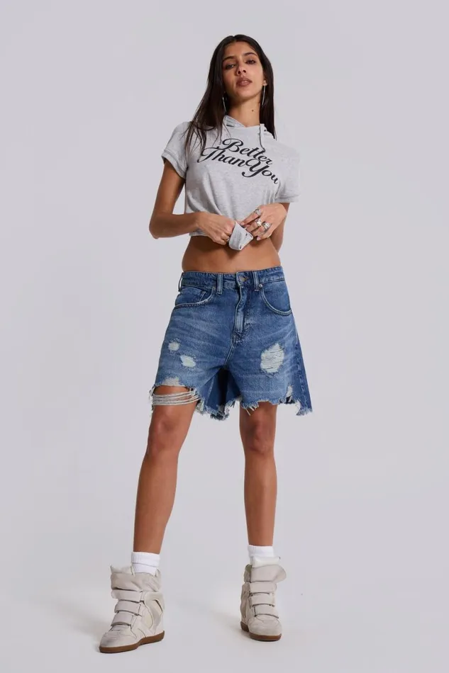Jaded London Shorts and Jorts Women Mid Blue Revenge Jorts Blue