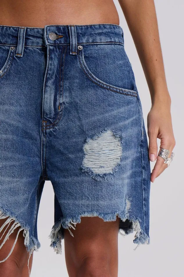 Jaded London Shorts and Jorts Women Mid Blue Revenge Jorts Blue