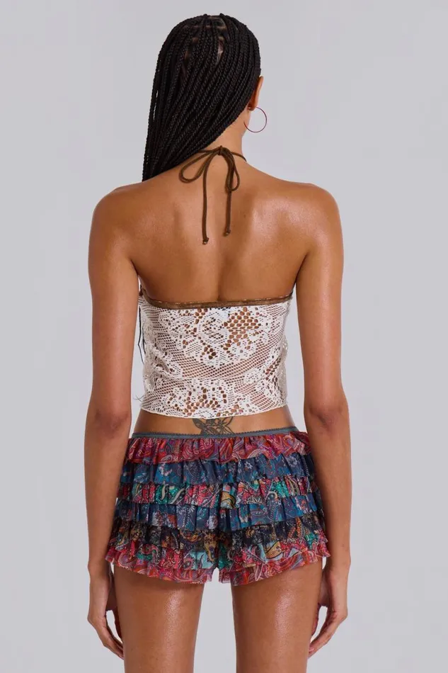 Jaded London Shorts and Jorts Women Paisley Rhea Mesh Bloomer Shorts Mixed Paisley