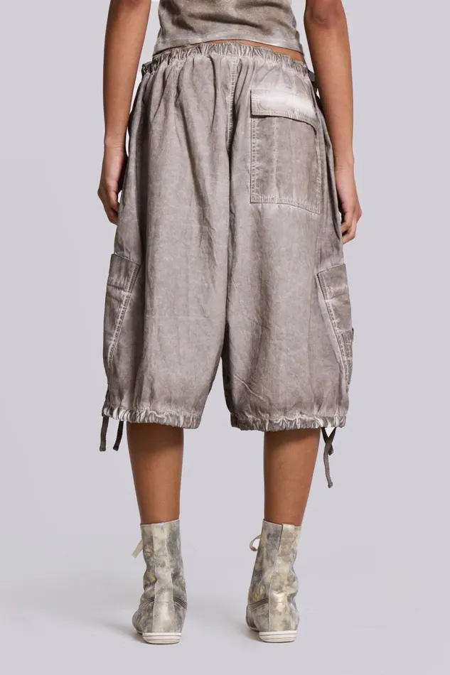 Jaded London Shorts and Jorts Women Stone Oil Wash Parachute Shorts Grey
