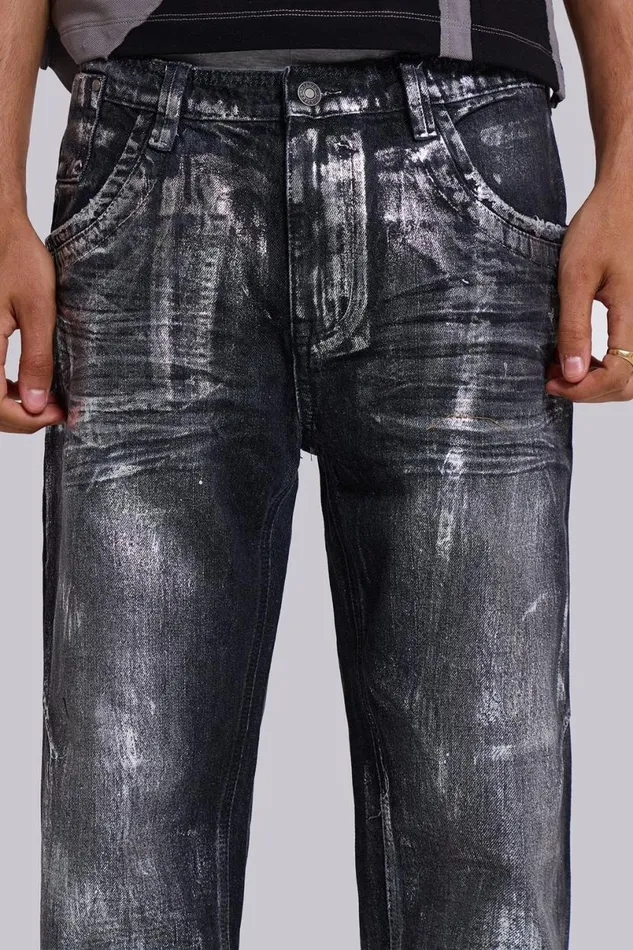 Jaded London SlimStraight Jeans Men Gunmetal Reed Jeans Black