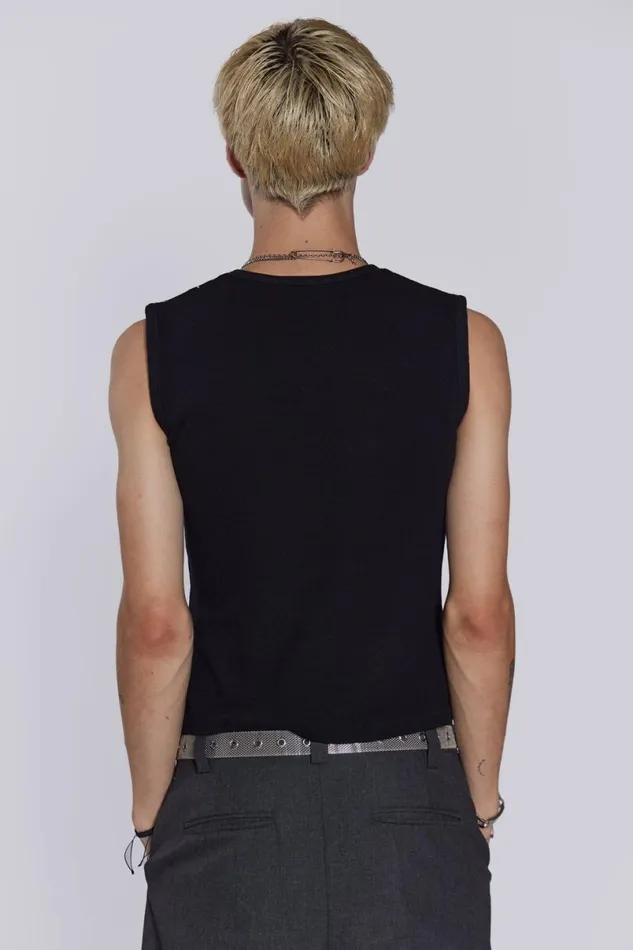 Jaded London TShirts and Vests Men Black Astora Rib Vest Black