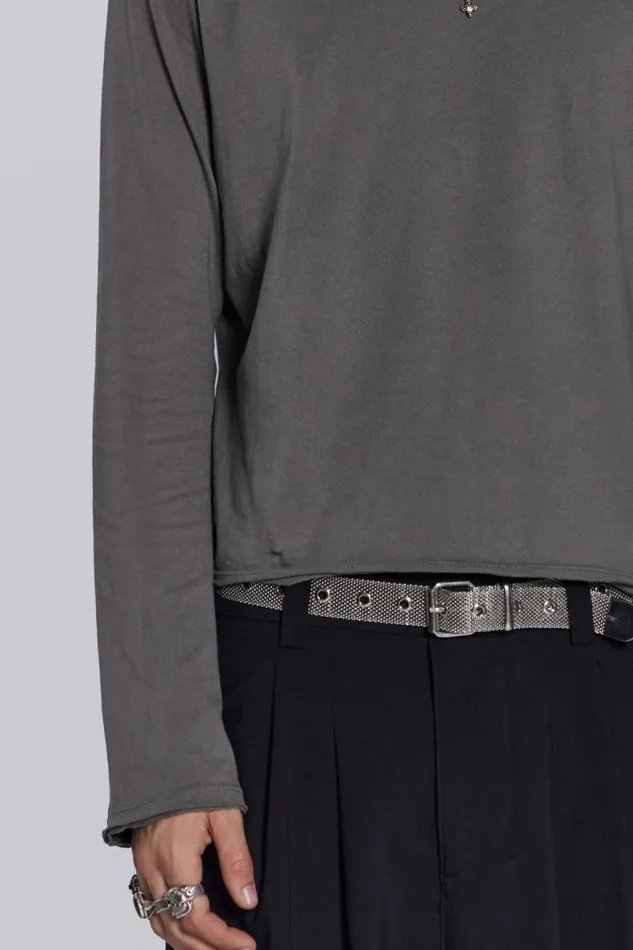 Jaded London TShirts and Vests Men Fade Long Sleeve Grey