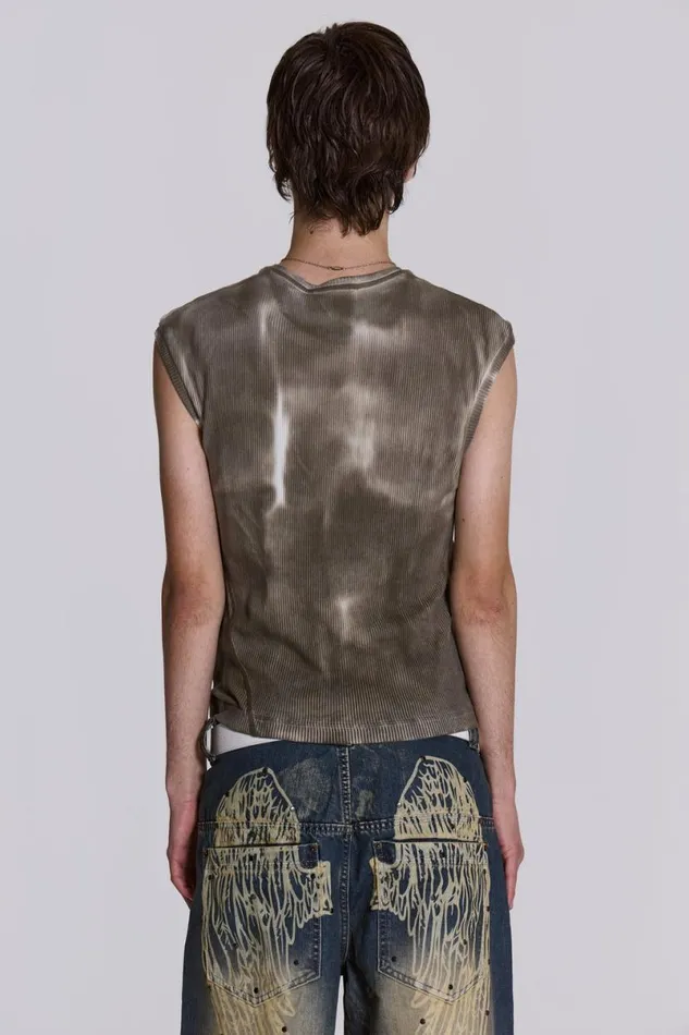 Jaded London TShirts and Vests Men Grey Glare Tank Stone