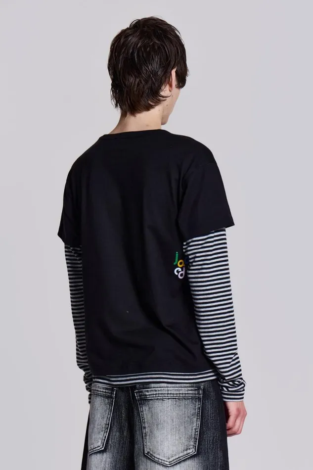 Jaded London TShirts and Vests Men Paul Frank Layer Tee Black