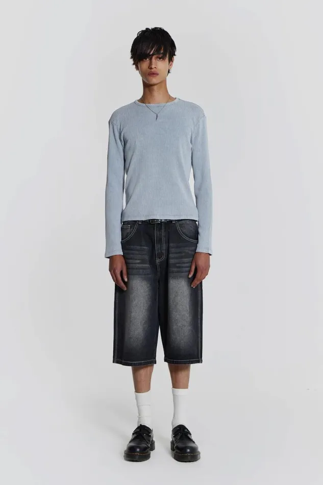Jaded London TShirts and Vests Men Vapor Long Sleeve Grey