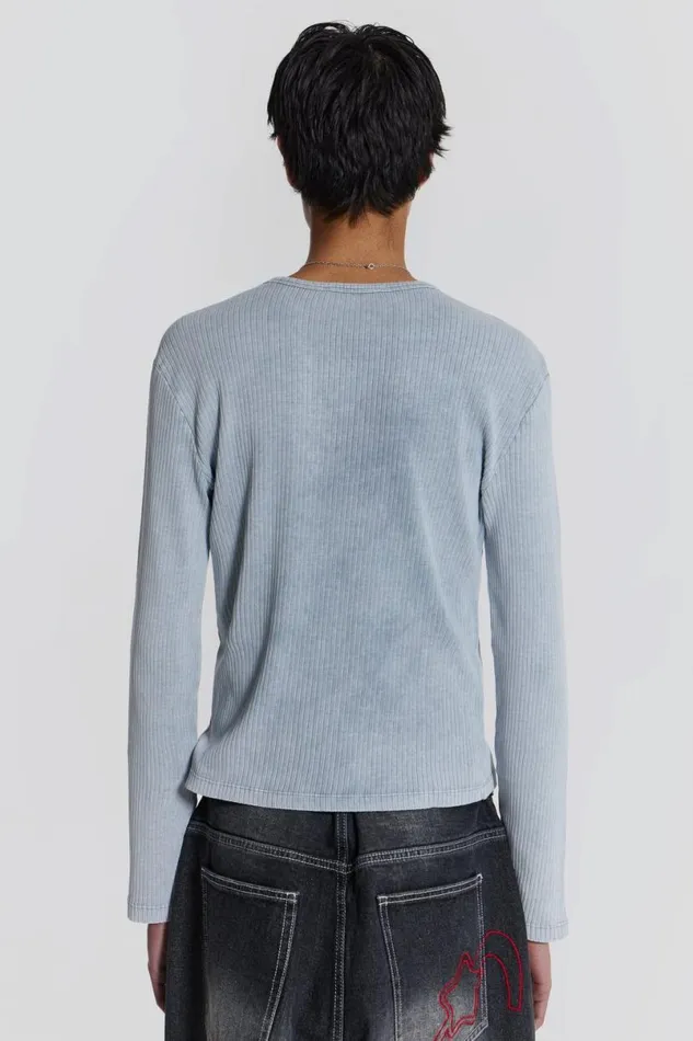 Jaded London TShirts and Vests Men Vapor Long Sleeve Grey