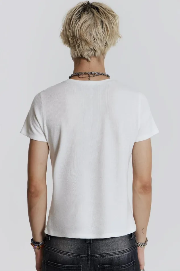 Jaded London TShirts and Vests Men Verse Waffle Tee White