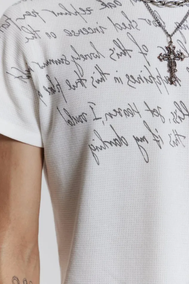 Jaded London TShirts and Vests Men Verse Waffle Tee White