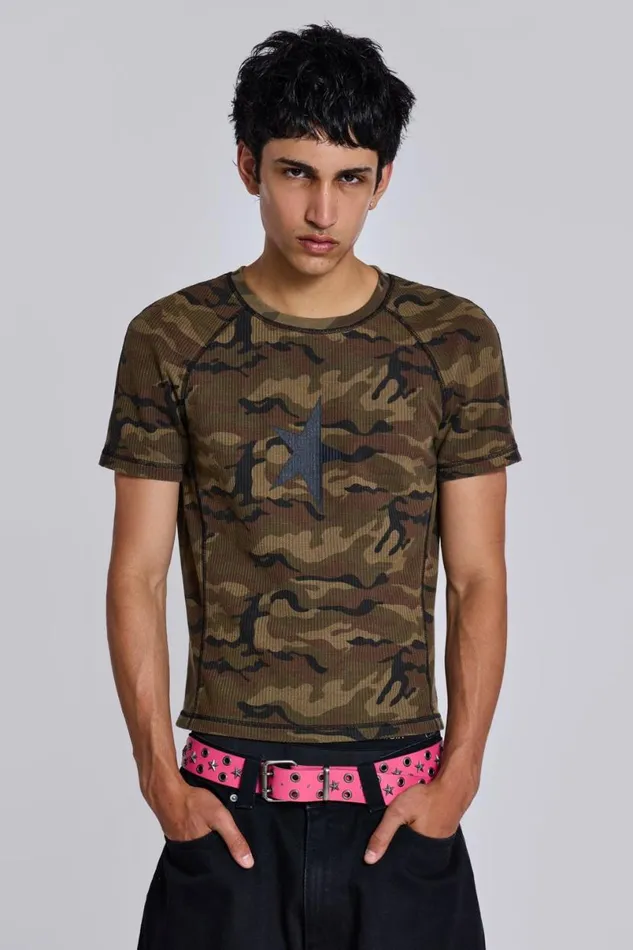 Jaded London Unisex UnisexMen Camo Starstruck Tee Camo