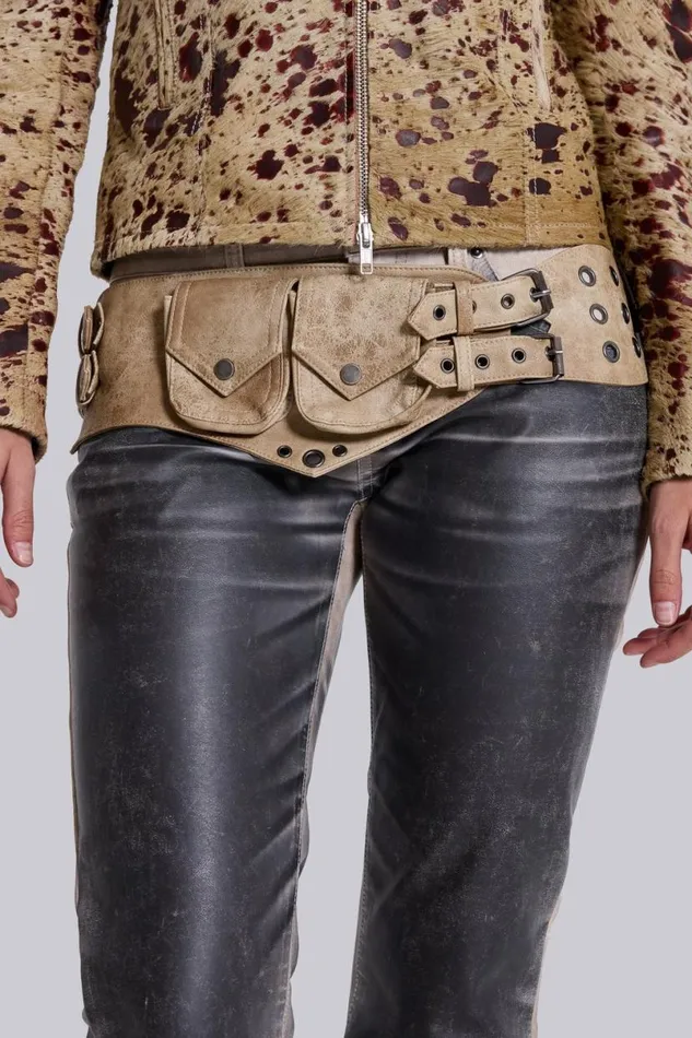 Jaded London Unisex UnisexMen Real Cowhide Piston Jacket Brown
