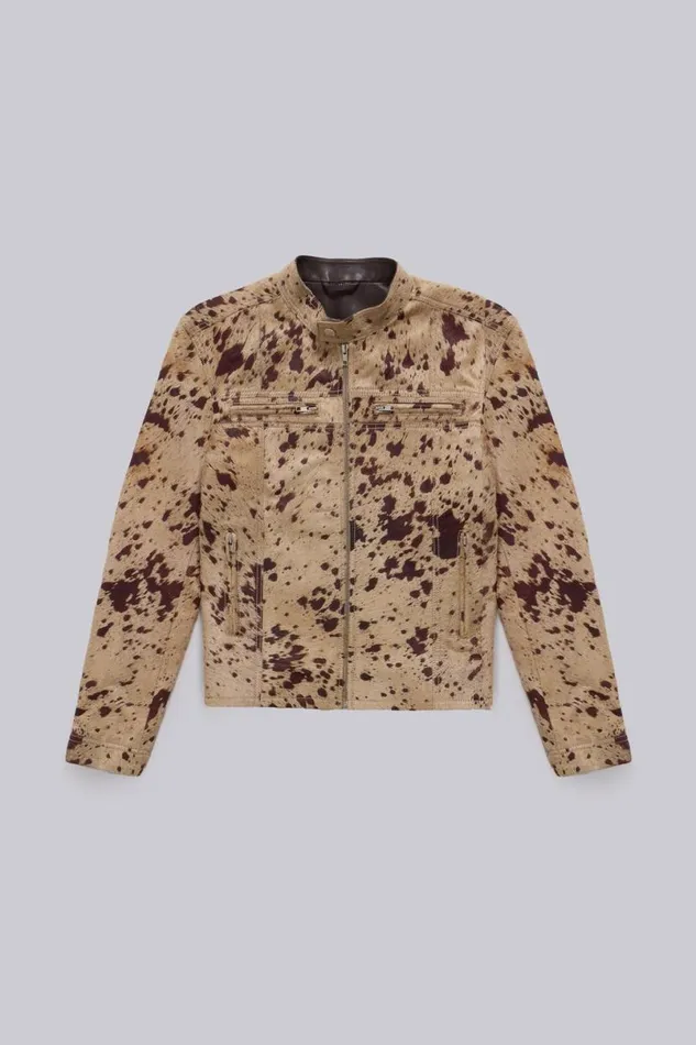 Jaded London Unisex UnisexMen Real Cowhide Piston Jacket Brown