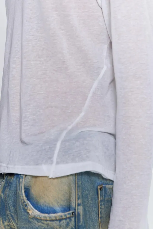 Jaded London Unisex Unisex White Mist Long Sleeve Top White