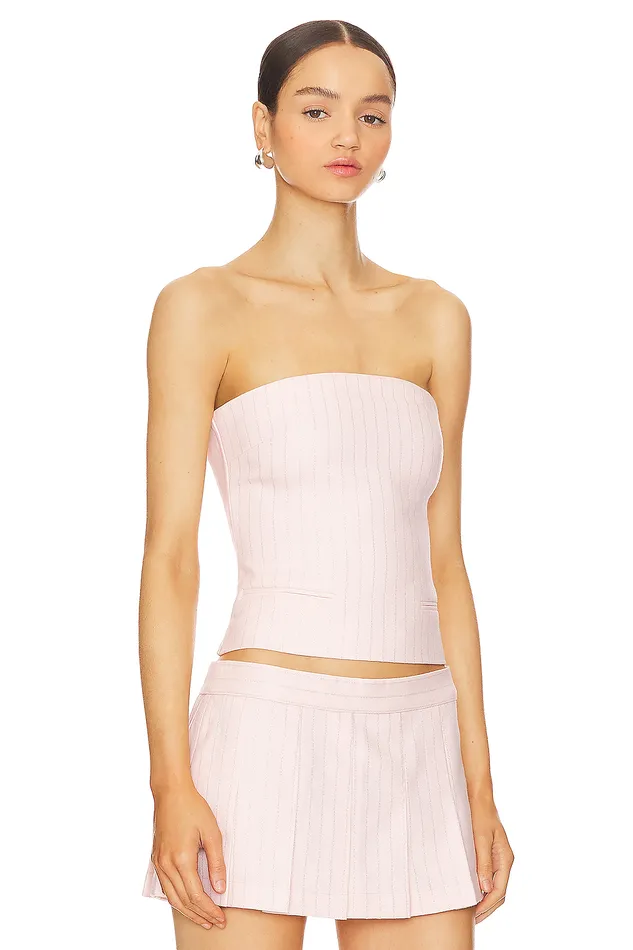 Jasmine Top Pink Pinstripe Women Lovers and Friends Tops Jasmine Top Pink Pinstripe Women Lovers and Friends Tops