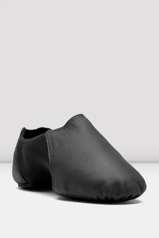 Jazz Children Bloch Childrens Spark Leather and Neoprene Jazz Shoes Black Leather
