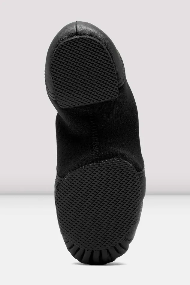 Jazz Children Bloch Childrens Spark Leather and Neoprene Jazz Shoes Black Leather