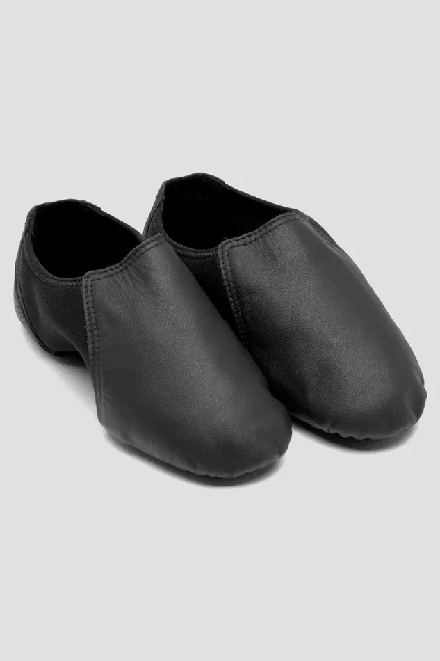 Jazz Children Bloch Childrens Spark Leather and Neoprene Jazz Shoes Black Leather