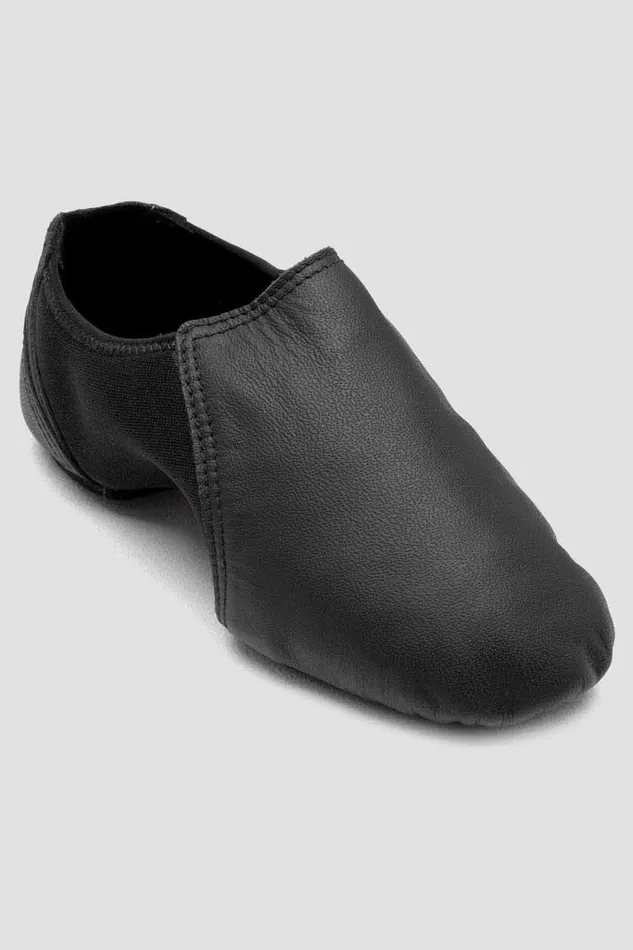 Jazz Children Bloch Childrens Spark Leather and Neoprene Jazz Shoes Black Leather