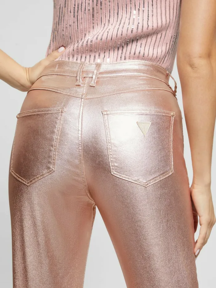 Jeans and Denim 1981 Metallic Straight Jeans Papete Pink 8211 GUESS Women Jeans and Denim 1981 Metallic Straight Jeans Papete Pink 8211 GUESS Women