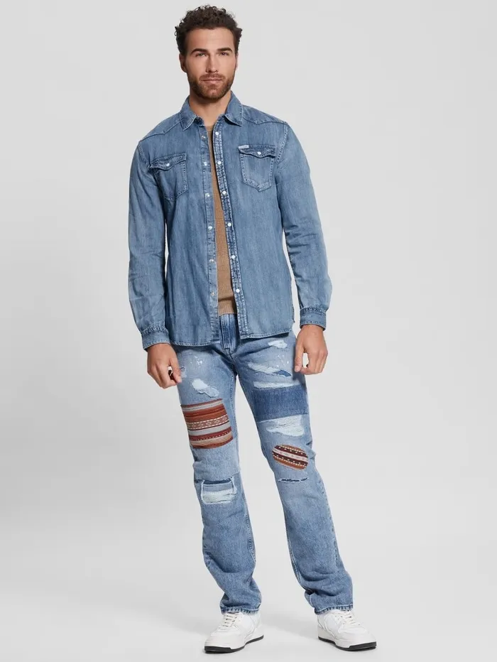 Jeans and Denim Truckee LongSleeve Denim Shirt Palmer 8211 GUESS Men Jeans and Denim Truckee LongSleeve Denim Shirt Palmer 8211 GUESS Men