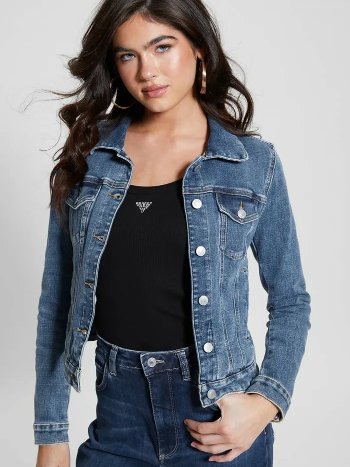 Jeans and Denim Women GUESS Eco Sexy Trucker Jacket Reign Wash