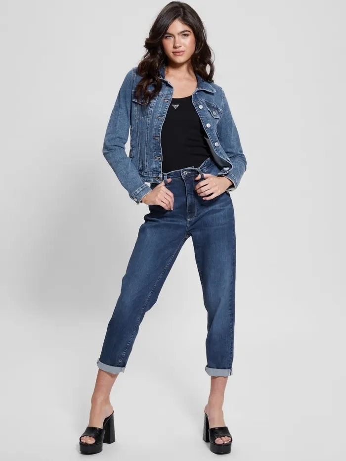 Jeans and Denim Women GUESS Eco Sexy Trucker Jacket Reign Wash Jeans and Denim Women GUESS Eco Sexy Trucker Jacket Reign Wash