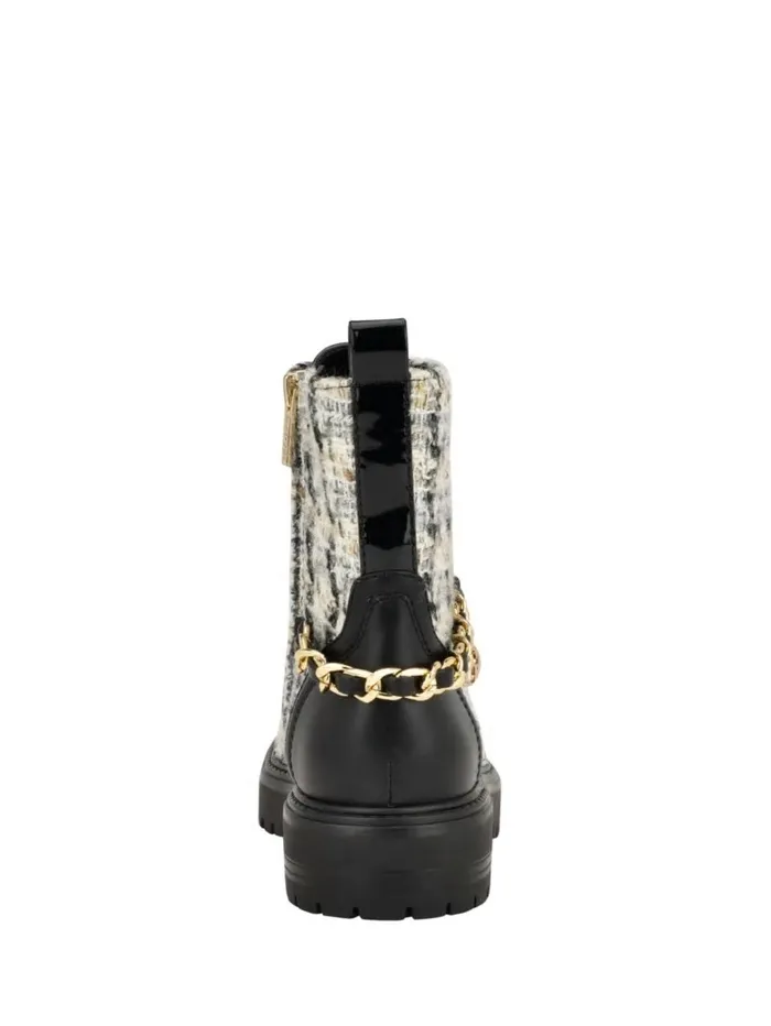 Jellarda Tweed Chain Moto Boots Black 002 Women Boots and Booties GUESS Jellarda Tweed Chain Moto Boots Black 002 Women Boots and Booties GUESS