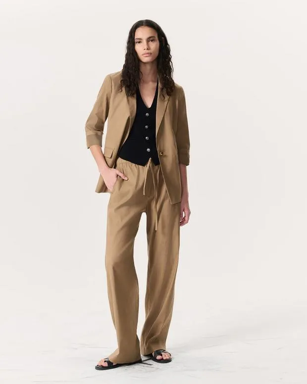 Jennie LinenBlend Blazer Muted Brown Sweaters and Sweatshirts rag and bone Women