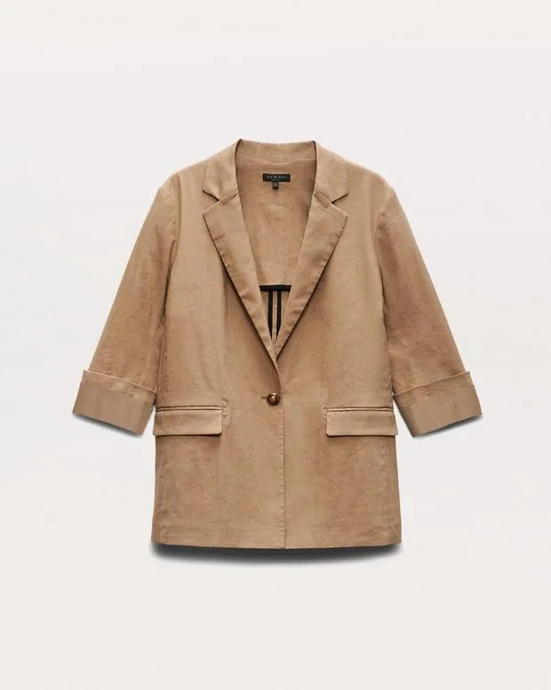 Jennie LinenBlend Blazer Muted Brown Sweaters and Sweatshirts rag and bone Women