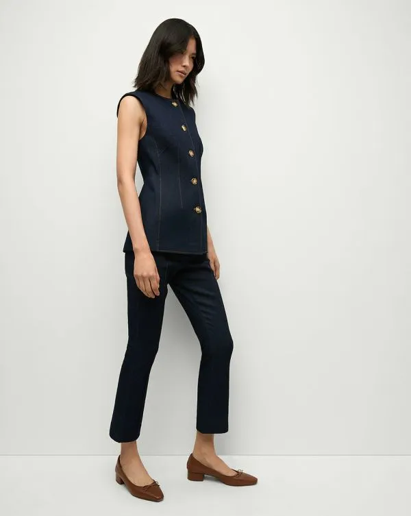 Jessup Denim Vest Dark Oxford Women Veronica Beard Jackets and Outerwear Jessup Denim Vest Dark Oxford Women Veronica Beard Jackets and Outerwear