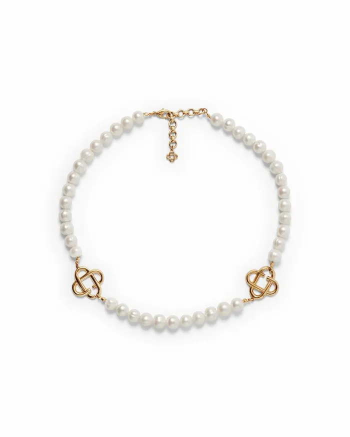 Jewellery MenWomen Casablanca Paris Medium Pearl Logo Necklace