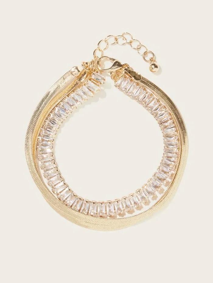 Jewelry Baguette Crystal Layered Bracelet SilverGold 8211 GUESS Women