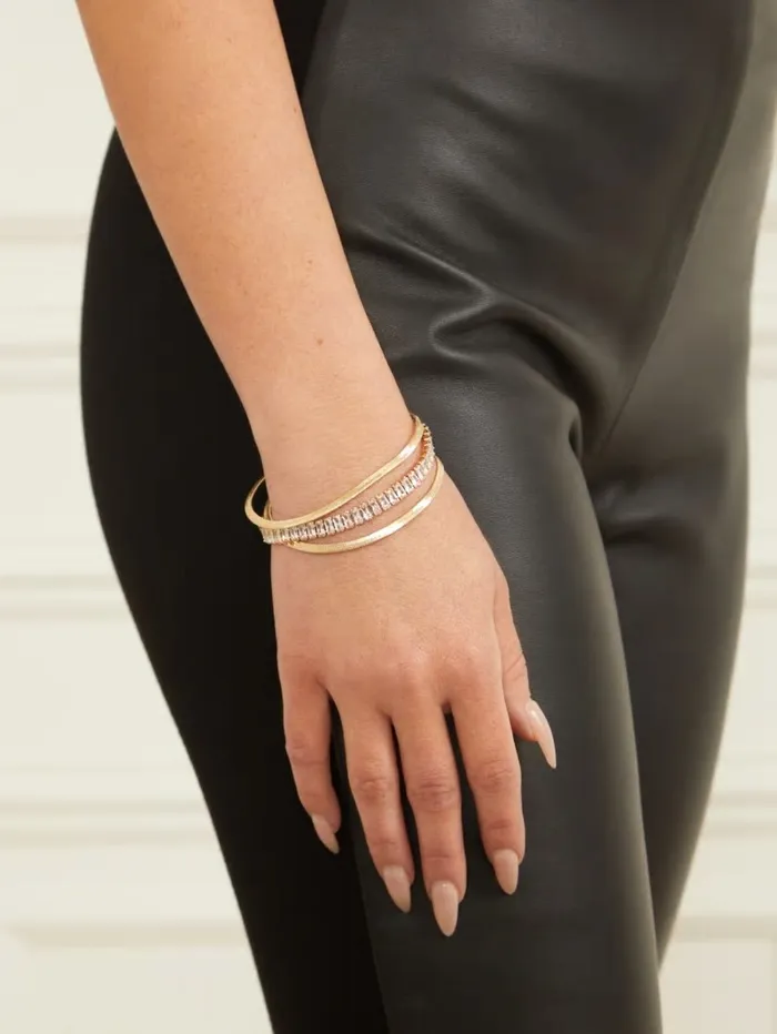 Jewelry Baguette Crystal Layered Bracelet SilverGold 8211 GUESS Women