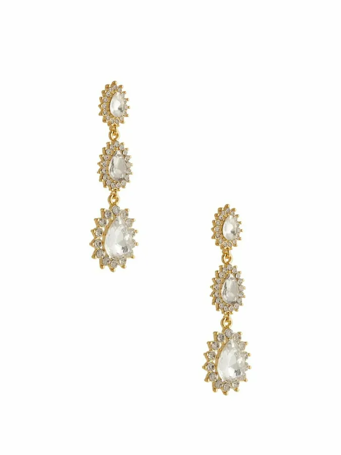 Jewelry GUESS Women 14K Gold Plated Halo Teardrop Drop Earring SilverGold Jewelry GUESS Women 14K Gold Plated Halo Teardrop Drop Earring SilverGold
