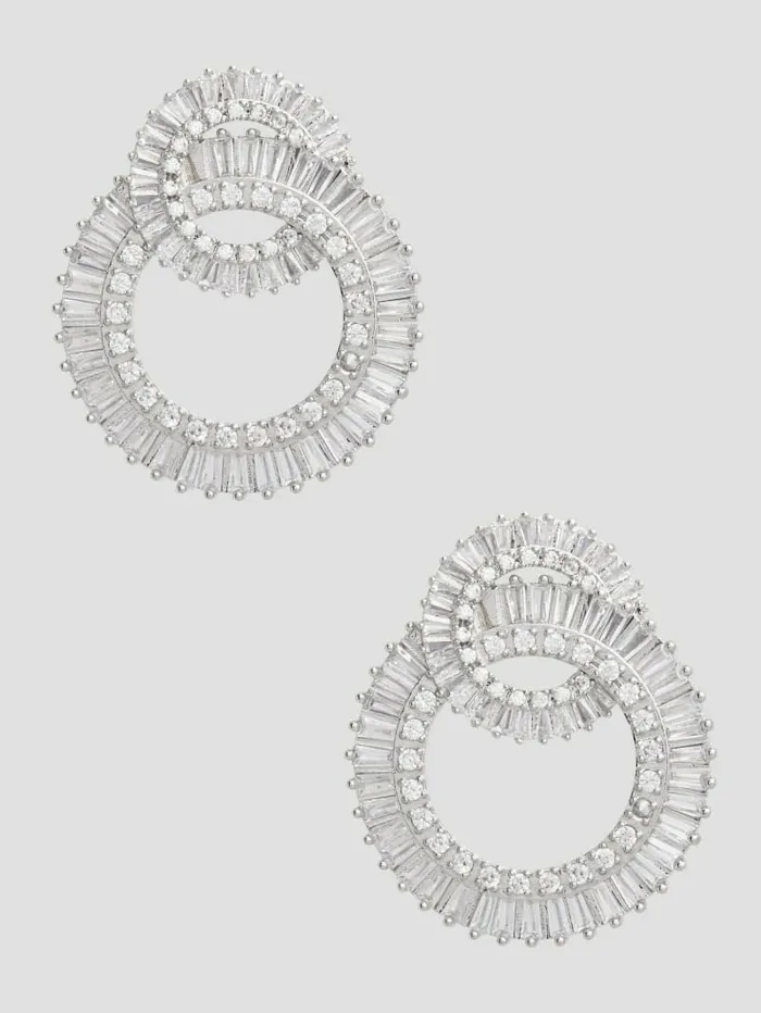 Jewelry SilverTone Oversized Statement Earrings Silver 8211 GUESS Women