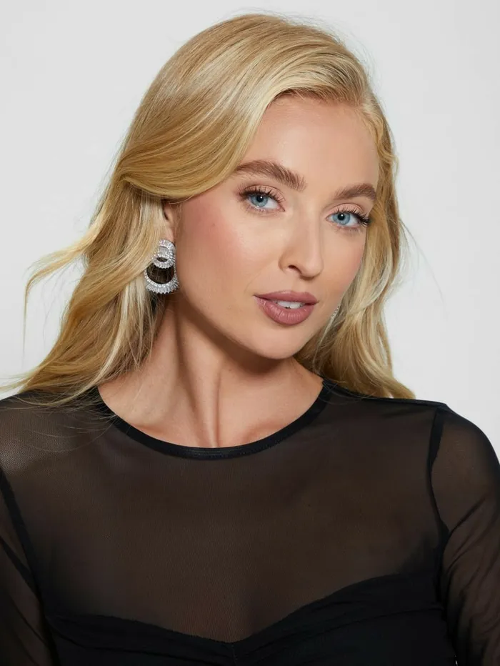 Jewelry SilverTone Oversized Statement Earrings Silver 8211 GUESS Women