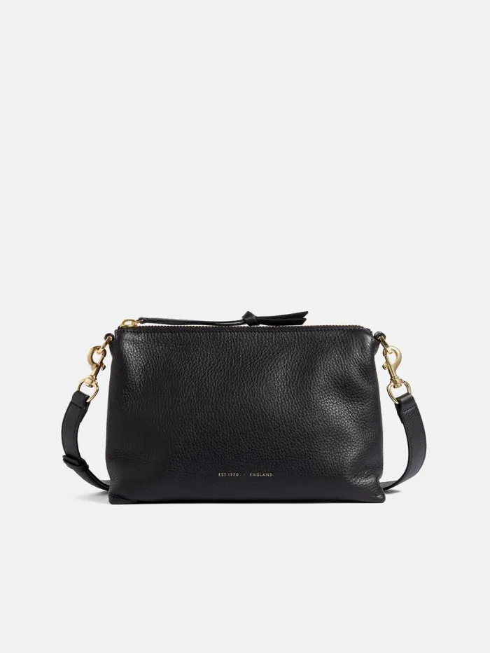 Jigsaw Ava Pebble Leather Crossbody Black Women Wallets and Card Holders