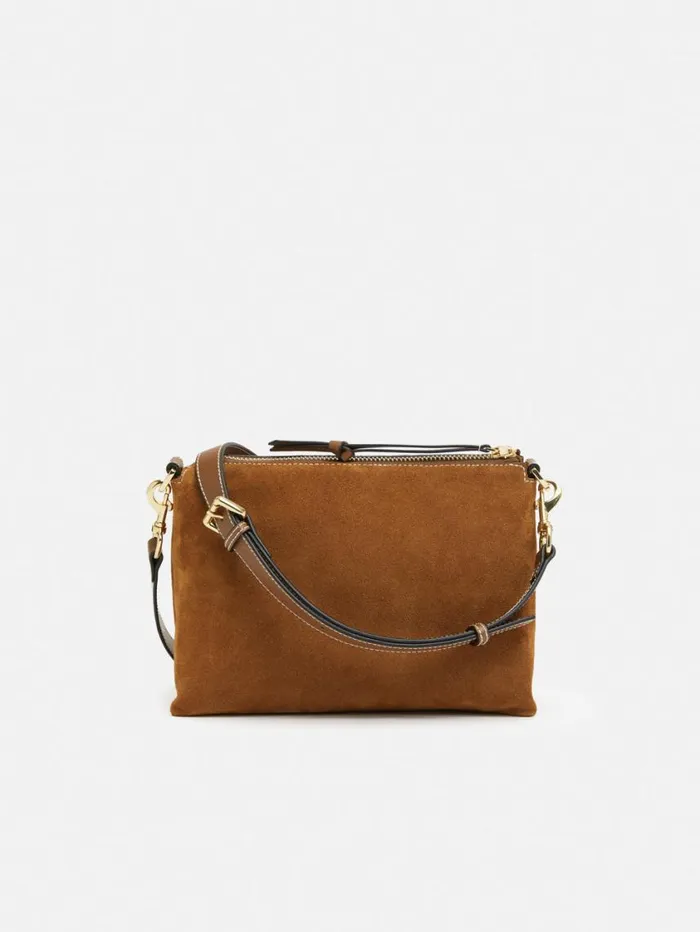 Jigsaw Ava Suede Cross Body Tan Women Wallets and Card Holders