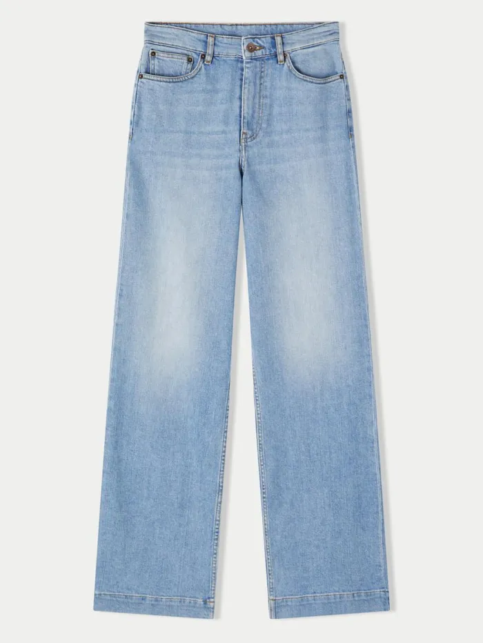 Jigsaw Balfour Long Wide Leg Jean Light Blue Wash Women Trousers