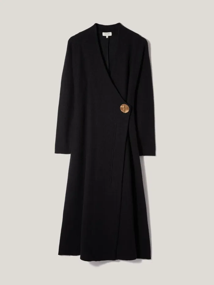 Jigsaw Boiled Wool Blend Disc Dress Black Women Dresses and Jumpsuits