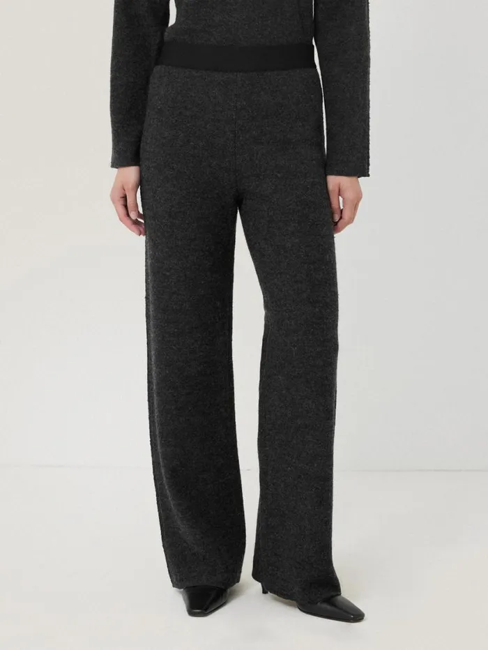 Jigsaw Boiled Wool Blend Trouser Dark Grey Women Trousers